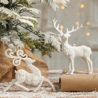 Christmas Decorations Tree Pendants Xmas White Elk Snowflake Ornaments Home Hanging Decoration 2022 Year Party DecoChristmas