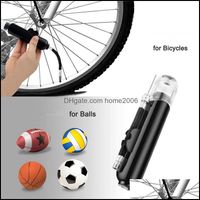 Mini Bike Pump Dual Action Air With 3 Needles 2 Nozzles For Ball Maintenance Basketball Volleyball Football Balloons Bicycles Drop Delivery