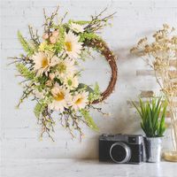 Decorative Flowers & Wreaths Sunflower Wreath Artificial Hom...