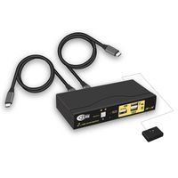 CKLau 4K@60Hz 2 Port USB C KVM Switch with Audio and Cables