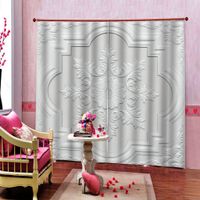 custom New decoration European plaster relief blackout curtains rideaux pour le salon Living Room Office Hotel Home Wall window curtain Fashion decoration cortina