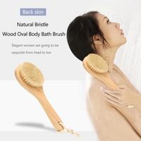 Langes Griff Holz Spa Körperbürste natürliche Borstenbürste Duschbad Rückenmassage Reinigung Bürsten Badezimmerzubehör