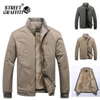 Autumn Men Jackets 100% Cotton Chaqueta Casual Solid Fashion...
