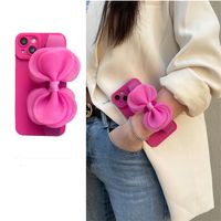 Ins Butterfly Bow Tie Crossbody Wristband Phone Case For Iphone 7 8 PLUS X XR XS 11 12 13 Pro Max Fluorescent Powder For Women
