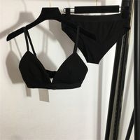 Neue Bikini Set Badeanzug Unterwäsche Brief Gurtband Taille Halterbelt Unterwäsche Badeanzug Slip In Schwarz