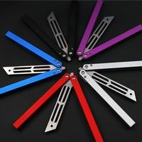 XDYY Clone Version Balisong Trainer Triton V1 Butterfly Training Knife Comb Aluminum Channel Handle EDC