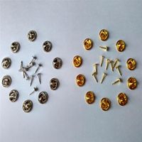 10mm post nails clasp Gold Silver brass tie tacks tacs butterfly pin badge lapel back clutch for clothes jewelry findings brooches283q