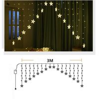Cordes 3m LED rideau à cordes Lumières de Noël étoiles de fée romantique pour la maison de chambre mariage garland fête décoration eu plug