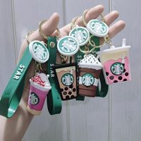 Cute designer star keychain pendant party favor schoolbag pendant personalized creativity coffee keychains trinkets give lovers gifts