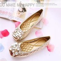 Women Shallow Mouth Shoes Rhinestone Square Toes Single Shoes Girls Flat Loafers Pumps Doug Shoes Womens Pumps Big Size281J