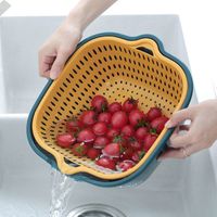 排水バスケットクリーニングフルーツ野菜を排水しやすい安全な材料保管キッチンツールRR2133