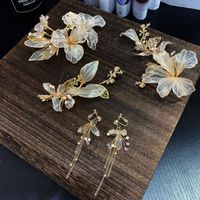 헤드 피스 절묘한 액체 꽃 Xiuhe 머리 장식, 레트로 샴페인 컬러 꽃, 간단하고 대기 의류, 중국 머리카락