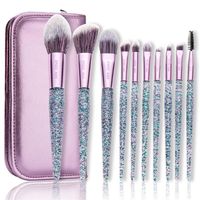 Makeup Brushes Purple Set KEN 10Pcs Foundation Blush Brush Blending Eyeshadow Make Up189o