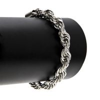 Prawdziwa złota srebrna bransoletka dla mężczyzn Przedmioty Link Trendy 10 mm 22cm łańcuch linowy Bracelets Jewelry265L