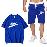 Мужская спортивная одежда набор 2022 летних трексейтов два части наборы наборы писем печатает бренд одежда футболка + шорты костюма мужская уличная одежда