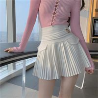 Skirts Xingqing Elegant High Waist Pleated Mini Skirt Women ...
