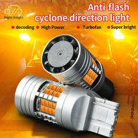 2 stücke Anti-Flash-Blinker Licht T20 7440 1156 Canbus-LED-Birnen PY21W P21W W21W Bau15S BA15S Auto Umkehrlicht mit Lüfter gelb 12V