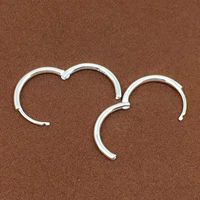 Hoop & Huggie 925 Sterling Silver Stuck Buckle Earrings For Women Simple 2.0mm Bold Small Round Circle Hoops