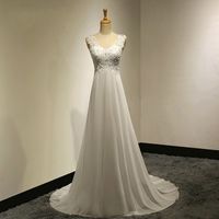 Hochzeitskleid 2022 neuer heißer Stil langer weißer weißer Spitzenschultergurt Chiffon Ball Abend Spot