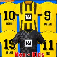 Haaland piłka nożna koszulka 21 23 23 koszulka piłkarska Reus Dortmund Neongelb Bellingham Hummels Brandt Men + KIT KIT MAILLOT DE FOT 2021 2022 2023 TOPS