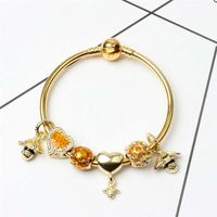 New Fashion Bracelets For European Charms Love Heart Beads Queen Bee pendant Bangle for Christmas gift Diy Jewelry246C