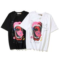 Tour unisex rock boca grande língua manga curta t-shirt