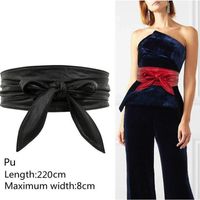ZLY Women Lace Up Belt Bowknot Belts Longer Wide Bind Waistb...