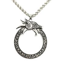 Anhänger Halsketten Runen Runen Amulett Gothic Accessoires Ouroboros Norse Dragon Goth Halskette Viking Talisman Jewellerypendant