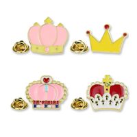 Luxury Women Brooches Enamel Pin Cartoon Crown Inlaid With C...
