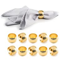 10 pc's gouden servet ringen eenvoudige ronde metalen bruiloft decoratietafel kunst accessoires zilveren kleur keuken individueel diner 220504