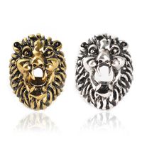 Smoking Colorful Gold Silver Lion Head Dry Herb Tobacco Cigarette Cigar Holder Clip Support Bracket Clamp Folder Hand Finger Ring Decorate High Quality DHL Free