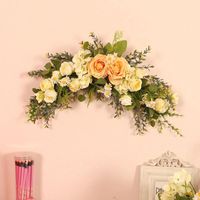 Decorative Flowers & Wreaths Simulation Rose All Over The Skys Star Lintel Wreath Artificial Garland Hanging Pendants For Wedding Chair 6 Wr