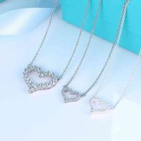 Love Heart a forma di cuore a pendente diamanti S925 Sterling Silver Amore collana Love Light Luxury Design Necklace Gift di compleanno di San Valentino G220713