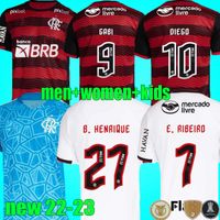 2022 2023 Away Cr Flamengo Soccer Jerseys Fãs Versão Flamenco 22 23 David Luiz Diego E.Ribeiro Gabi Camisas de futebol Pedro de Arrascaeta Homens Mulheres Kit de Crianças