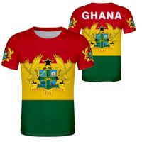 غانا تي شيرت ديي مجاني مخصص رقم اسم GHA T Shirt Nation Flag GH Country Republic College P O Text Compley 220616