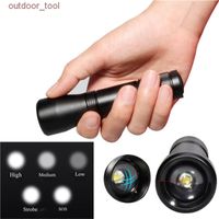 Mini XM-L T6 LED Tactical Flashlight 5modes Lighting Zoom Torch Light Waterproof IPX5 Camping Hunting Lamp Free Shpping
