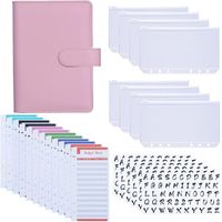 Notepads 2022 A6 PU Binder Binder Presupuesto Macaron Organizador de planificadores de cuaderno con hojas de gastos y pegatinas de letras para papelería