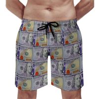 Shorts Shorts Dollar Bill Board cento denaro divertente bagliore Trunks poliestere uomini nuotare Trunksmen's