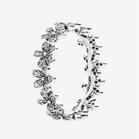 Anillos de boda de diamantes CZ completos joyas de mujeres hermosas con caja original para Pandora Real Sterling Silver Daisy Flower Rings328V