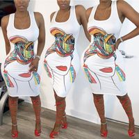 Casual Dresses Swing Dress For Women Sexy Vest Abstract Pullover Cool Printing Women's Fashion Hi Low WomenCasual