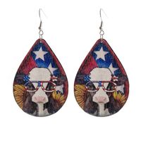 Pig and Dog Cattle Wooden Dangle Earrings American Independe...