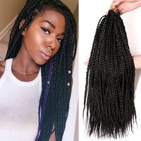Costume Accessories Crochet Hair Extensions Box Braiding hair For Women 18 inch 22 strands piece Ombre Synthetic Braids Black Blonde