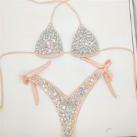 2021 venus vacation diamond bikini set rhinestone swimwear crystal bathing suit sexy women biquini bling stones swimsuit232T