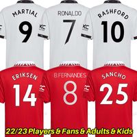 Man Utd 22 23 Jerseys Man Unite Kit Kid Sancho Rashford B.Fernandes Eriksen Football Shirts Player Version R.Varane Martinez Malacia Martial CR7 Soccer Jersey 2022