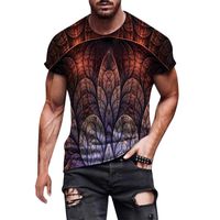 Camisetas de camisetas masculinas para verão casual o pescoço impresso Slim Fit Manga curta T-shirt Top moda Men Clothing ROPA HOMBRE CAMISETAS 2022