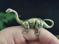 solid fine brass dinosaur Brachiosaurus figurine tea pet toy table decor ornament