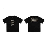 T-Shirt Temsilcisi erkek Vintage Sloganı Kısa Kollu High Street Yıpranmış Yıkanmış Hasarlı Yuvarlak Boyun T-shirt Erkek ve Kadın Sevgili Stil Q46F