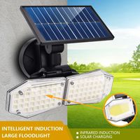 LED Solar Outdoor Light 2 Head Rotatable Motion Sensor 56 78 LED Lamp 3 Modes Lighting for Exterior WallFence or Garden
