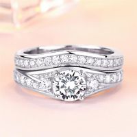 Top quality 30 piece Sparkling Cubic Zirconia Anniversary Wedding rings set for women Engagement Ring Bridal Sets 925 Sterling Sil276z