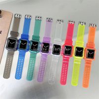 Crystal Clear Sportband Weiches Silikongurthülle für Apple Watch Serie 7/6/5/4/3/2/SE IWATCH -Band 38 mm 40 mm 41 mm 42 mm 44 mm 45 mm